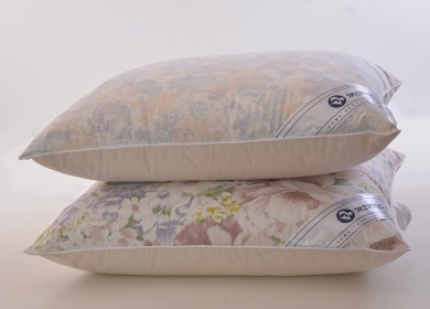 Pillow with down and feather filling